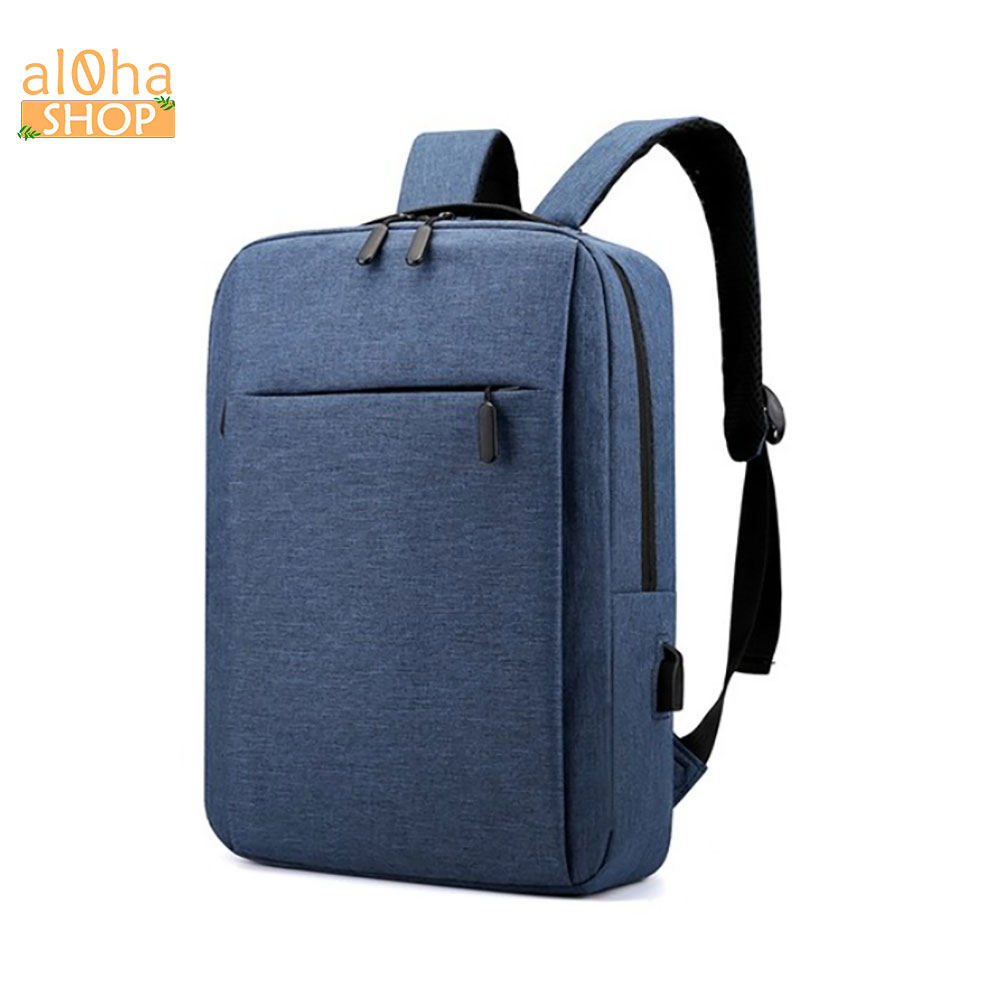 Balo vải Canvas Basic  tích hợp cổng sạc USB B0172 đi học, đi làm, du lịch, đựng laptop Unisex nam nữ - al0ha Shop