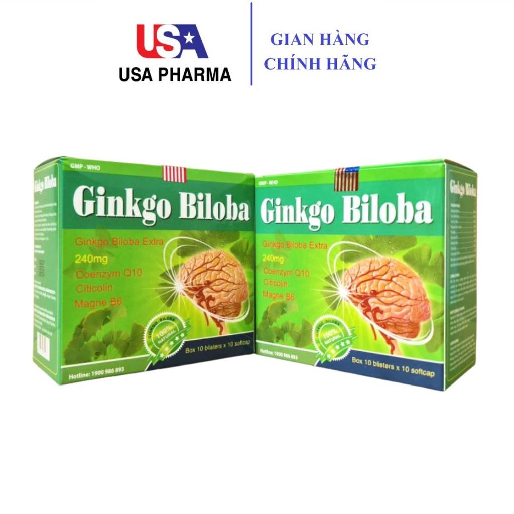 Hoạt huyết dưỡng não Ginkgo Biloba 240mg giúp bổ sung dưỡng chất cho não, tăng cường tuần hoàn máu não - Hộp 100 viên