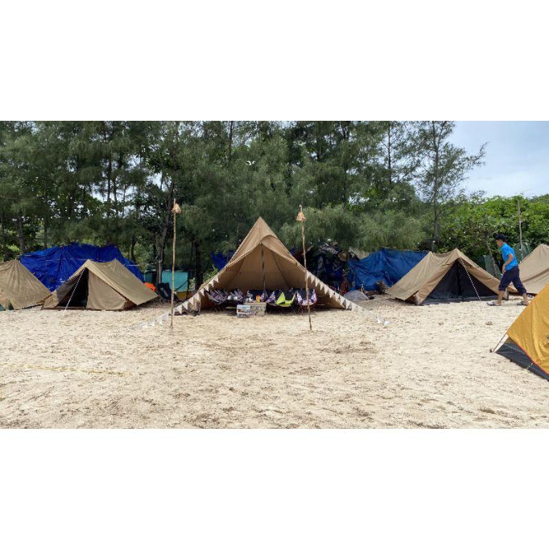 Dây cờ tam giác vải Linen Cắm trại Lều Camping Picnic dài 3.6m Dây cờ trang trí Treo tường, Sinh nhật