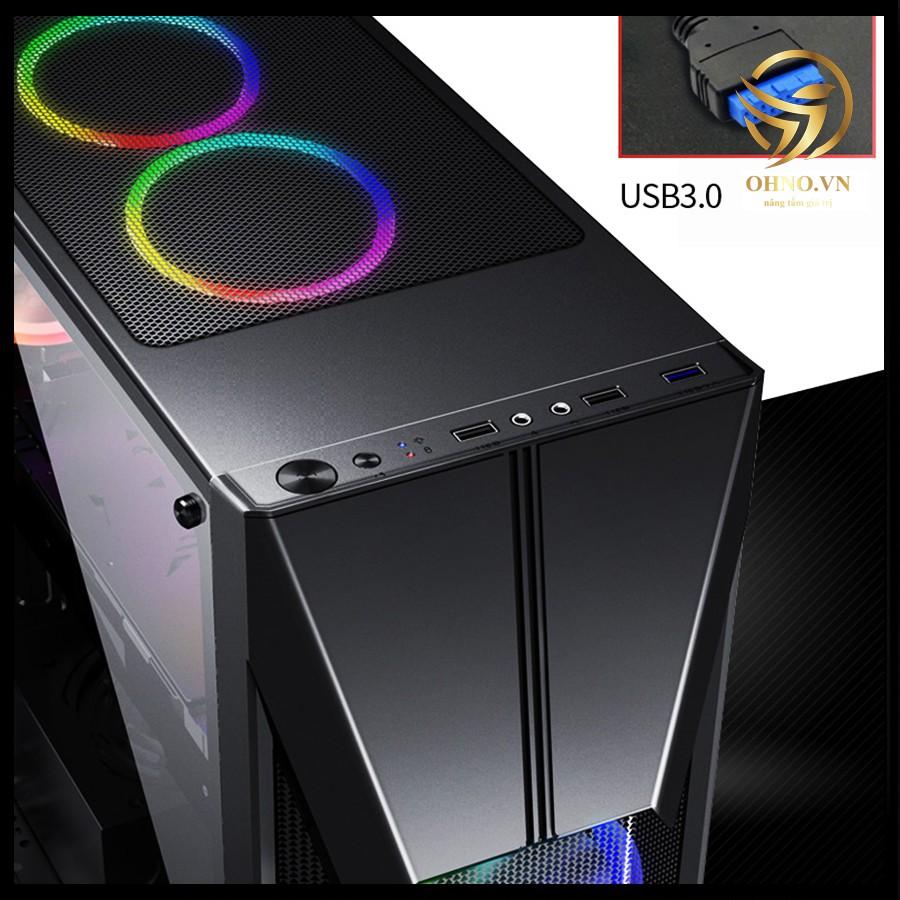 Vỏ Case Máy Tính PC Gaming AAP G17 Vỏ Case Fan LED Thùng Máy Tính Trong Suốt - OHNO VIỆT NAM