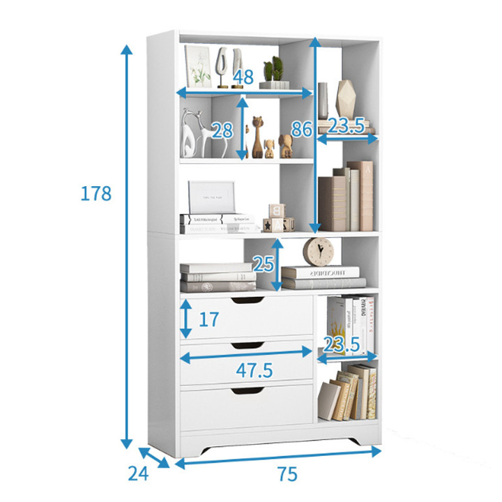 Tủ để sách nhiều ngăn, giá để sách, kệ để sách DH-BGK2018