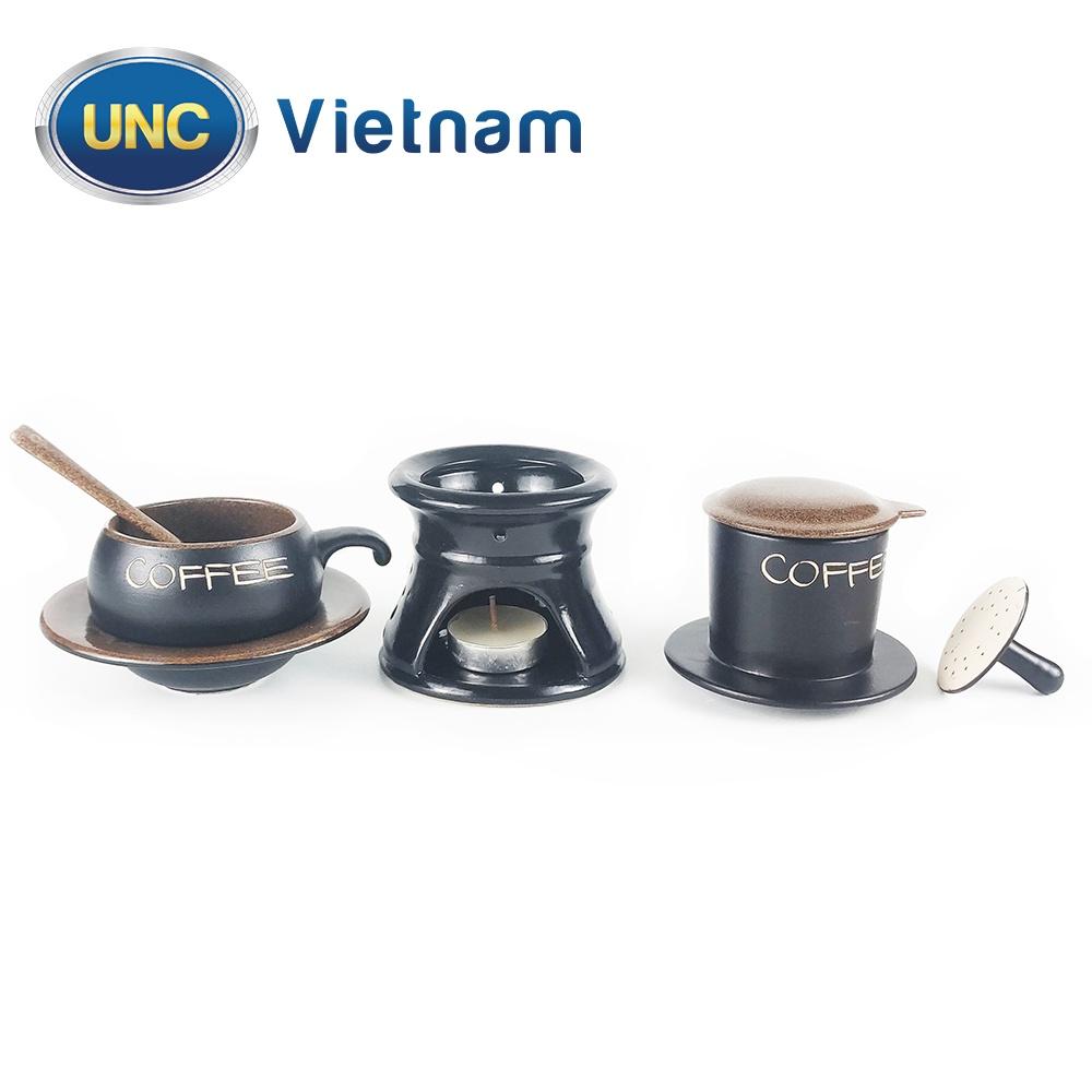 Bộ Phin Cà Phê Sứ UNC Việt Nam - Sử dụng chân đốt giữ nhiệt, nhiều màu sắc, đủ món, pha cafe sẽ ngon hơn