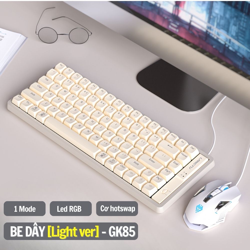 Bàn Phím Cơ Hotswap Bluetooth Langtu GK65, GK85, GK102, GK69 Triple Mode Có Led Hàng Chính Hãng