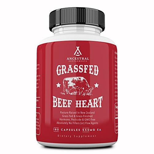 Ancestral Supplements Grass Fed Beef Heart — Natural CoQ10, Supports Heart, Mitochondrial and Blood Pressure Health