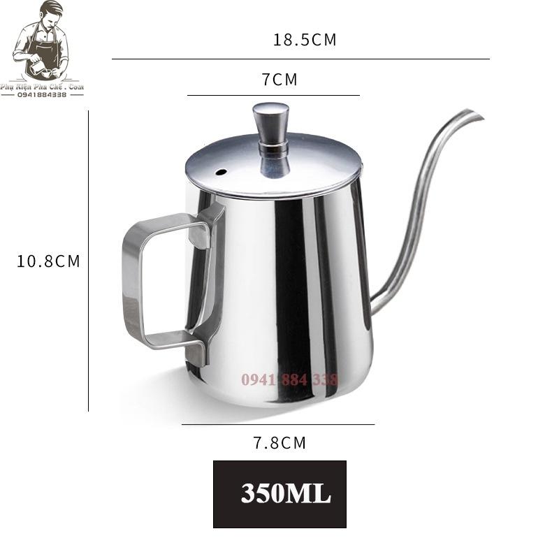 Ấm Cổ Ngỗng Pha Cà Phê inox 304 - Ấm Pha Cà Phê V6 600ml Hàng Loại Dày Đẹp