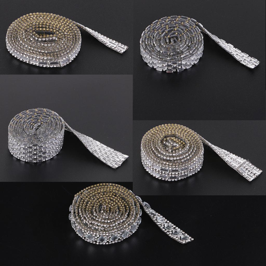 1 Yard Bạc Rhinestone Ribbon Pha Lê May Trim Thủ Công DIY
