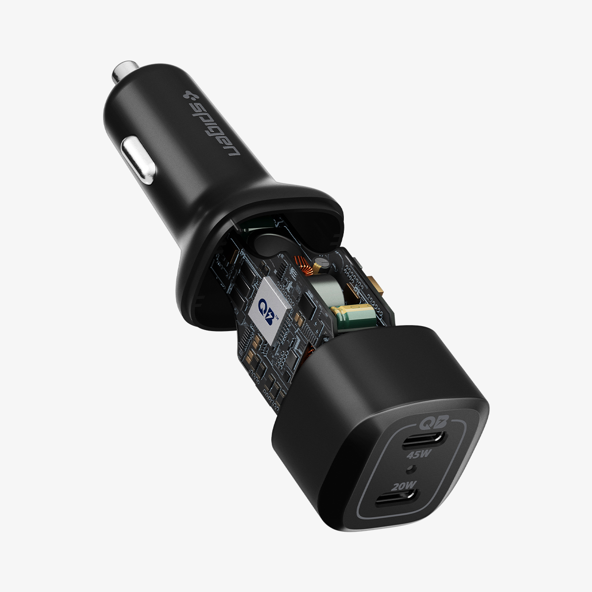 Tẩu Sạc Xe Hơi Spigen Arc Station Car Charger 2c 65w PC2000 - Hàng Chính Hãng