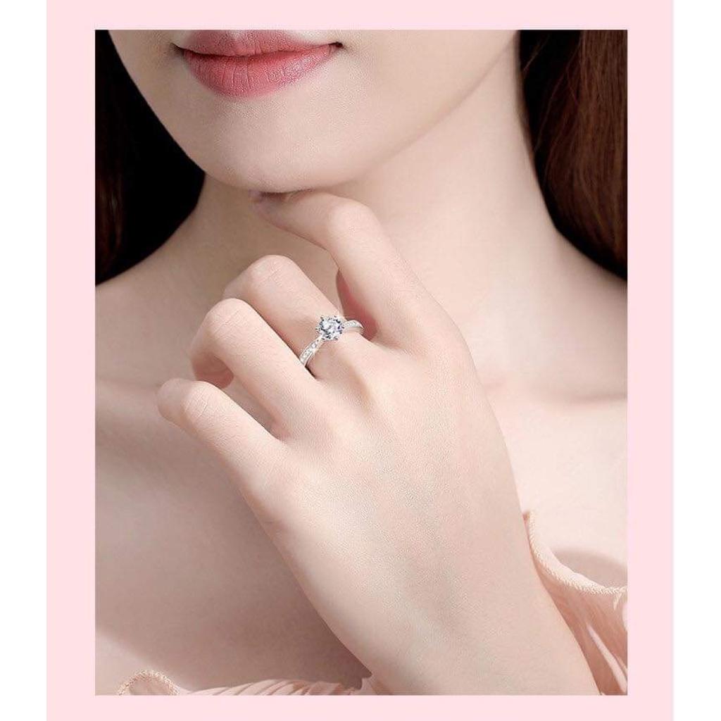 Nhẫn bạc nữ AK58 , Nhẫn bạc nữ 925 Aking , đính đá trang sức nữ cao cấp, mới nhất năm 2022
