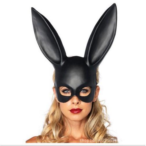 Mặt nạ hóa trang Halloween hình thỏ trắng/đen -Mặt Nạ Tai Thỏ Dài Hoá Trang Halloween -MẶT NẠ THỎ BUNNY TAI DÀI