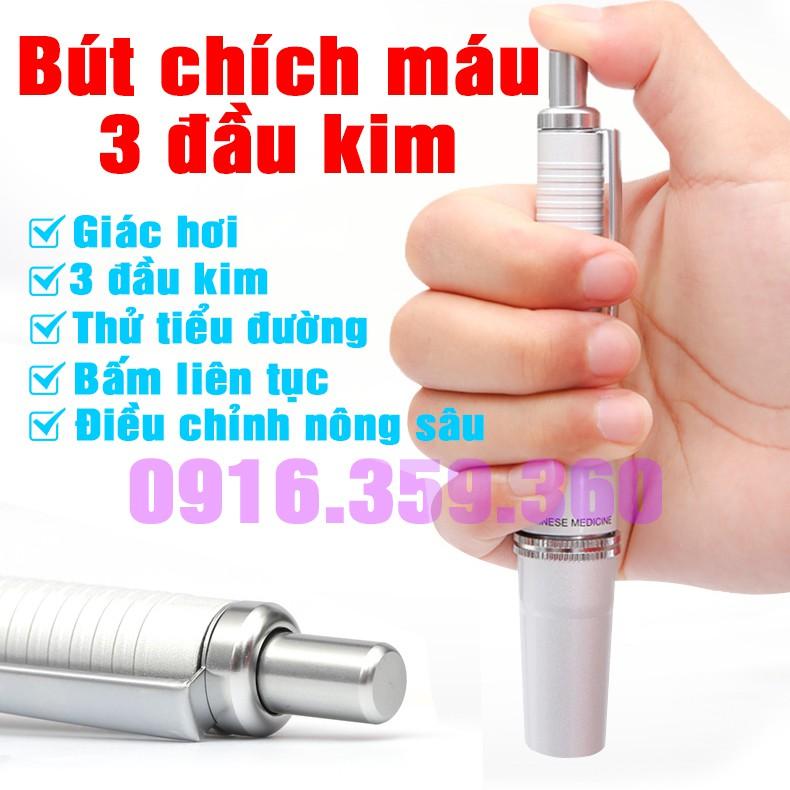 Bút chích máu tiểu đường giác hơi 3 đầu kim