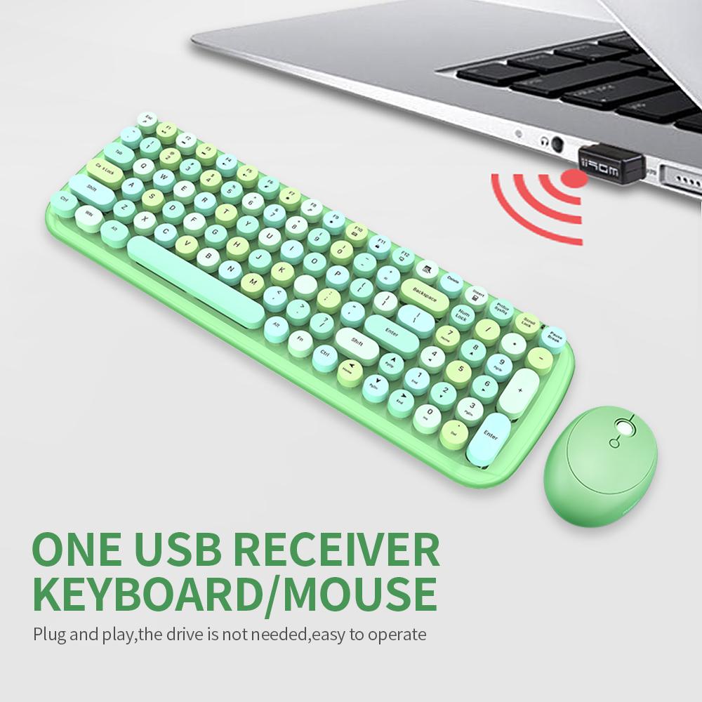 Bàn phím và chuột không dây Mofii Candy XR 2.4G Combo 100 phím tròn dễ thương