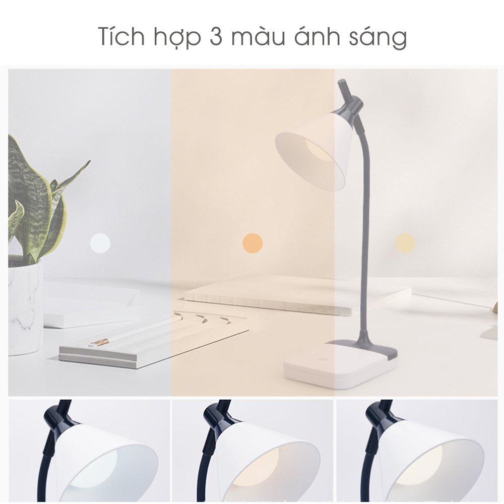 Đèn học bài 3 chế độ sáng để bàn, làm việc đọc sách kiêm đèn ngủ, chống cận thị, có cổng USB, không gây mỏi mắt