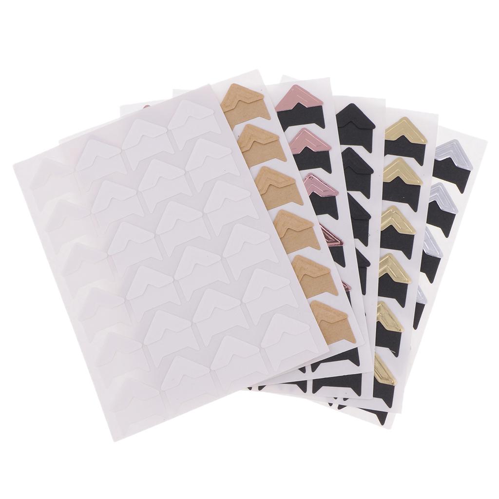 6 Pieces Photo Mounting Sticker Paper Corner Stickers for Scrapbooking Album