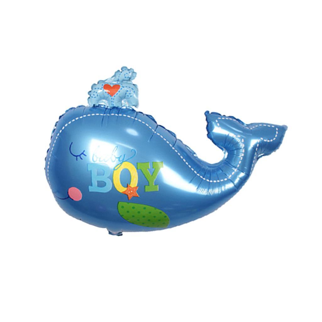 3X Whale Design Foil Balloon Boy Girl Baby Shower Kids Party Supplies Blue Boy