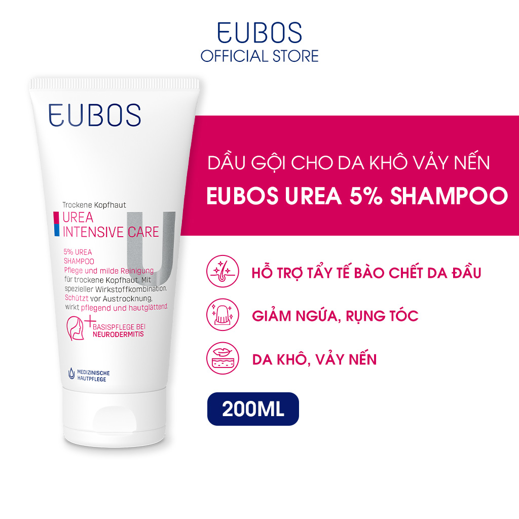 Dầu Gội Cho Da Khô Vẩy Nến, Nấm Eubos Urea 5% Shampoo (200ml)