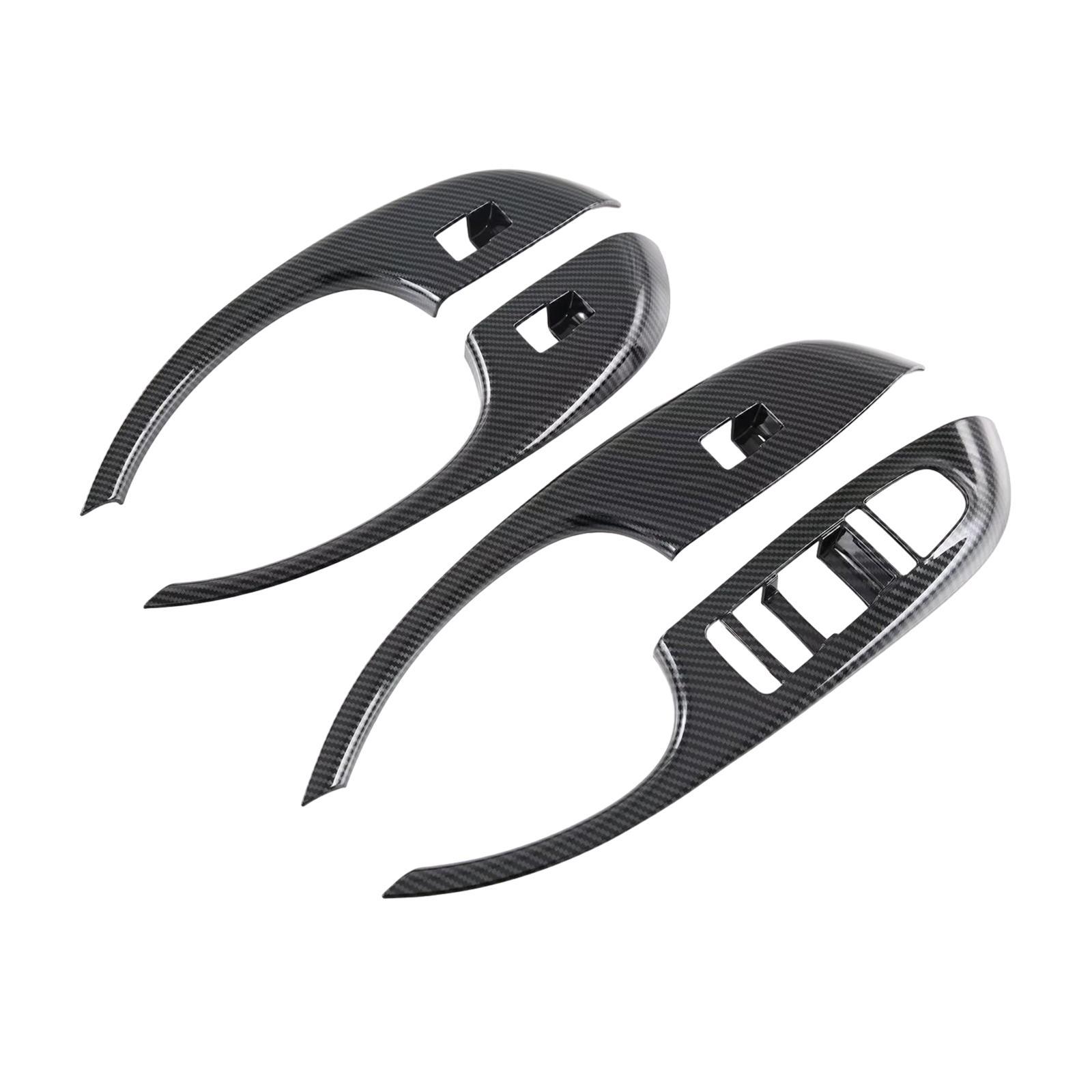 4x Car Window Lift Switch Cover, Carbon Fiber, Durable ,Protection Sticker Accessories Window Switch Panel Decor for Atto 2