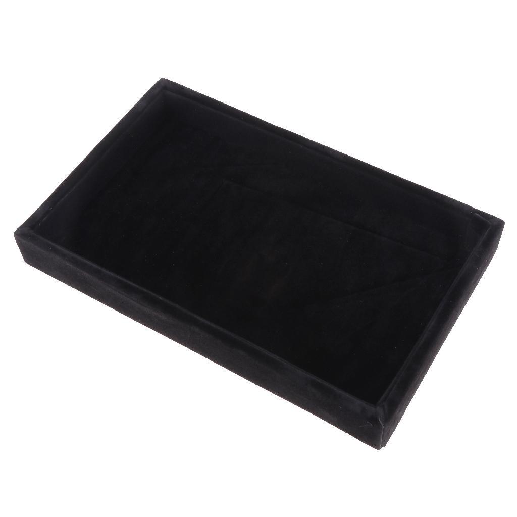 2 Pcs Velvet Necklace Bracelet Earring Anklet Jewelry Display Tray Case Organizer for Jewelry Store Home Use