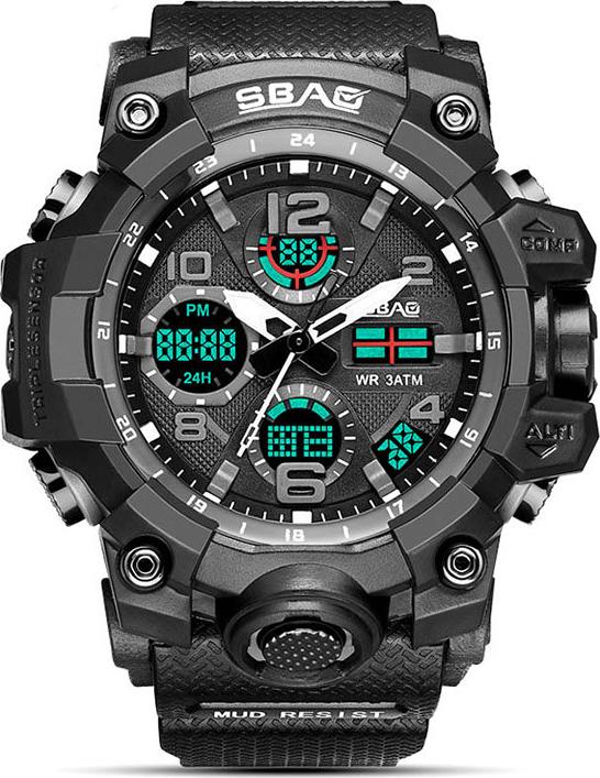 Đồng Hồ Nam SBAO USA SB8005 Tiêu Chuẩn Quân Đội Chống Nước Chính Hãng - Màu Đen