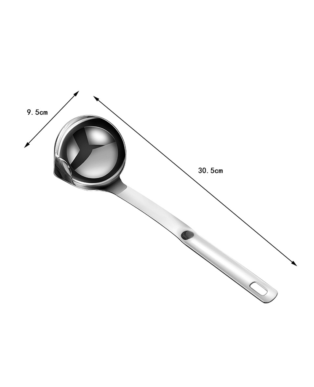 Muôi inox lọc dầu mỡ, tách dầu mỡ đồ dùng bếp tiện lợi