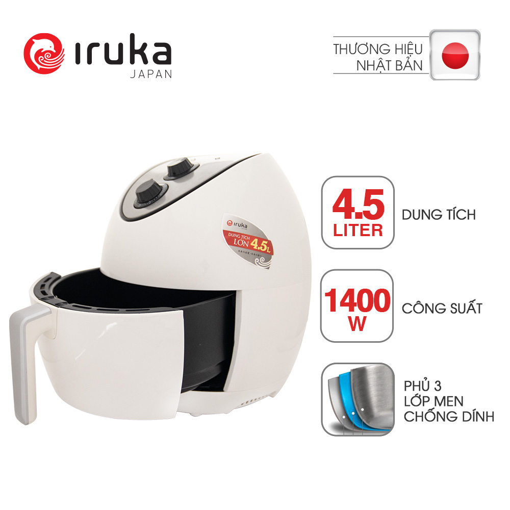 Nồi Chiên Chân Không Iruka I-68 (4.5L) - Trắng - Hàng chính hãng