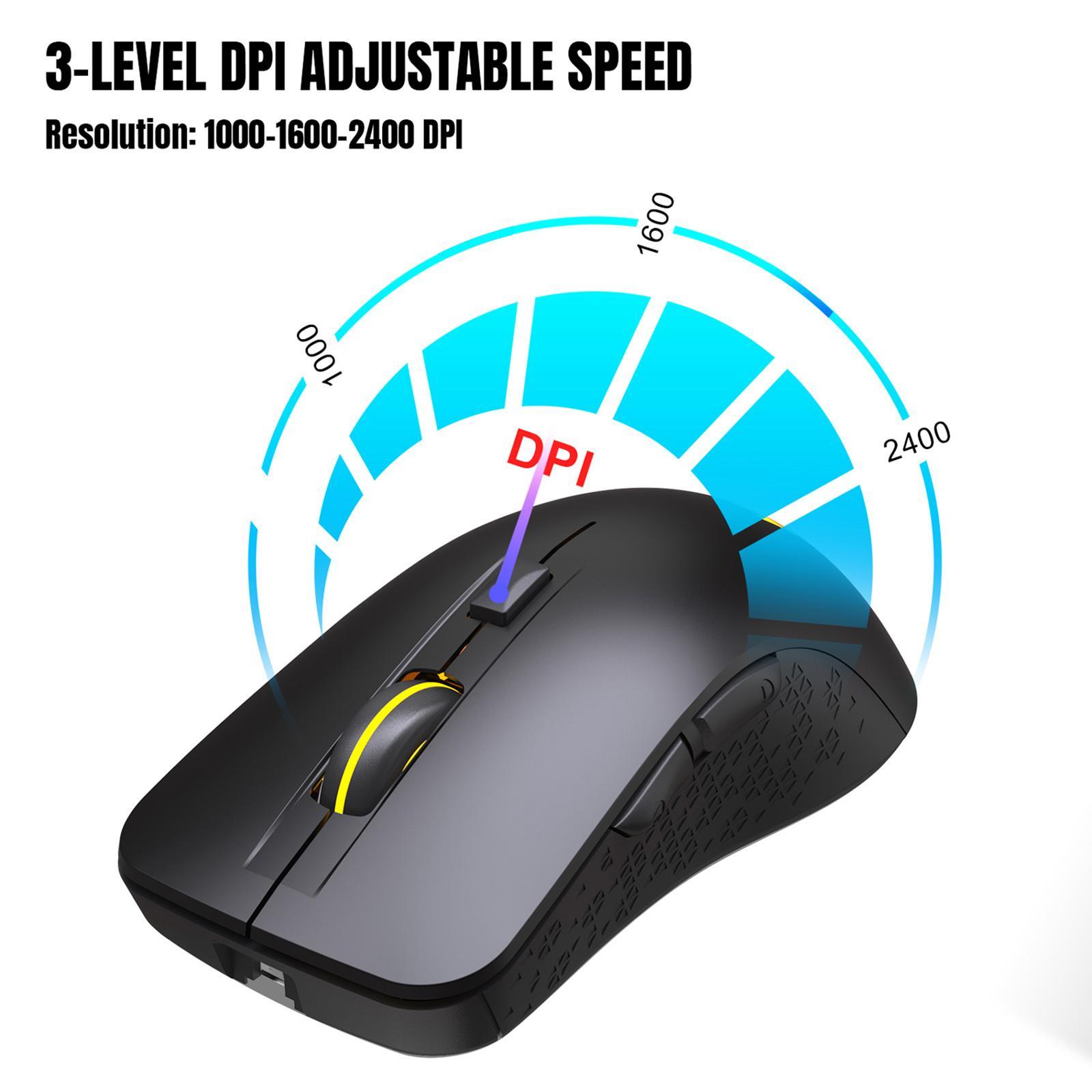 Bluetooth 5.1 Wireless Mouse Cordless for Laptop PC Rechargeable 500mAh