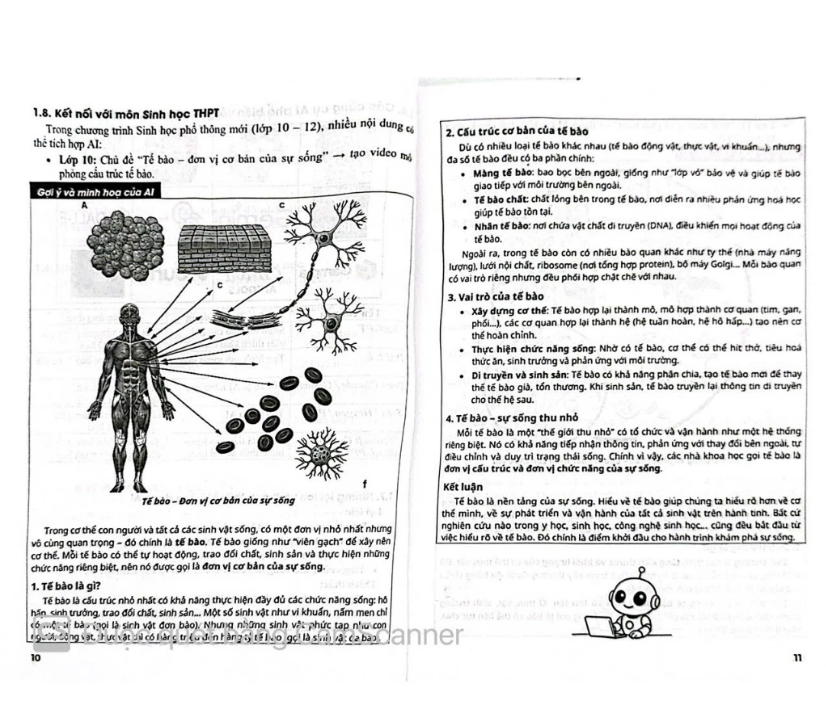 Sách - Ứng Dụng Trí Tuệ Nhân Tạo AI Trong Dạy Và Học Môn sinh học