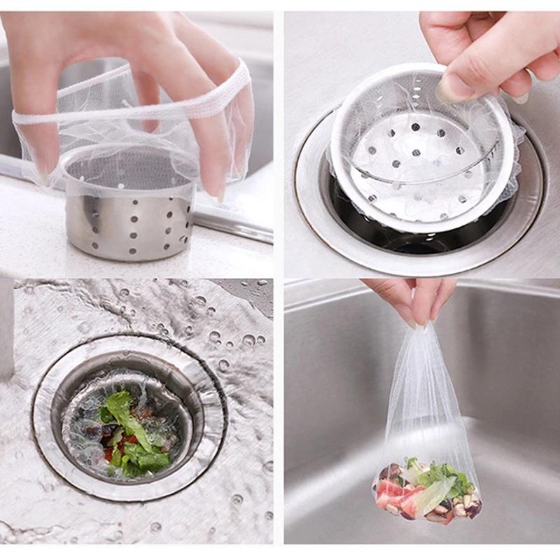 SET 100 TÚI LƯỚI LỌC RÁC BỒN RỬA CHÉN CO GIÃN NGĂN CHẶN GÂY TẮC ĐƯỜNG NƯỚC