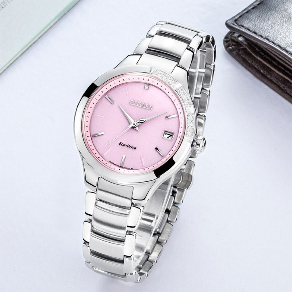 Đồng Hồ Nữ Citizen Đính Đá Swarovski Dây Thép Không Gỉ EO1150-59W - Mặt Hồng (Sapphire)