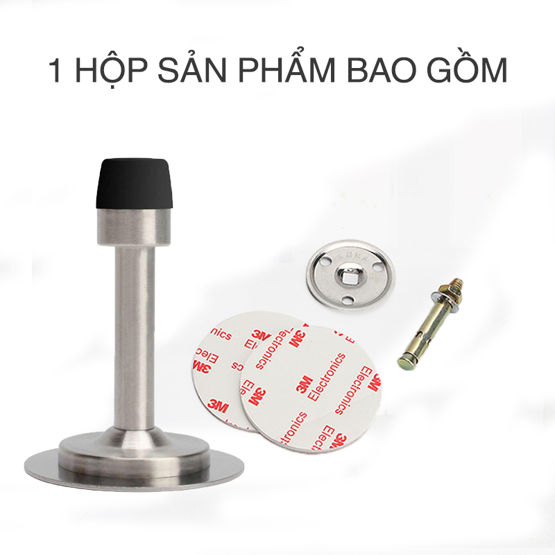 Cục chống va đập cửa vào tường dán gạch men Hobby Home Decor CC3 có đệm cao su kèm keo dán và đinh ốc