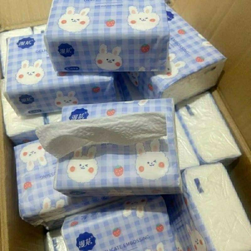 Khăn giấy rút lụa con thỏ gấu trúc sipiao cầu vồng - Giấy ăn rút lụa hàng không việt nam siêu dai siêu trắng