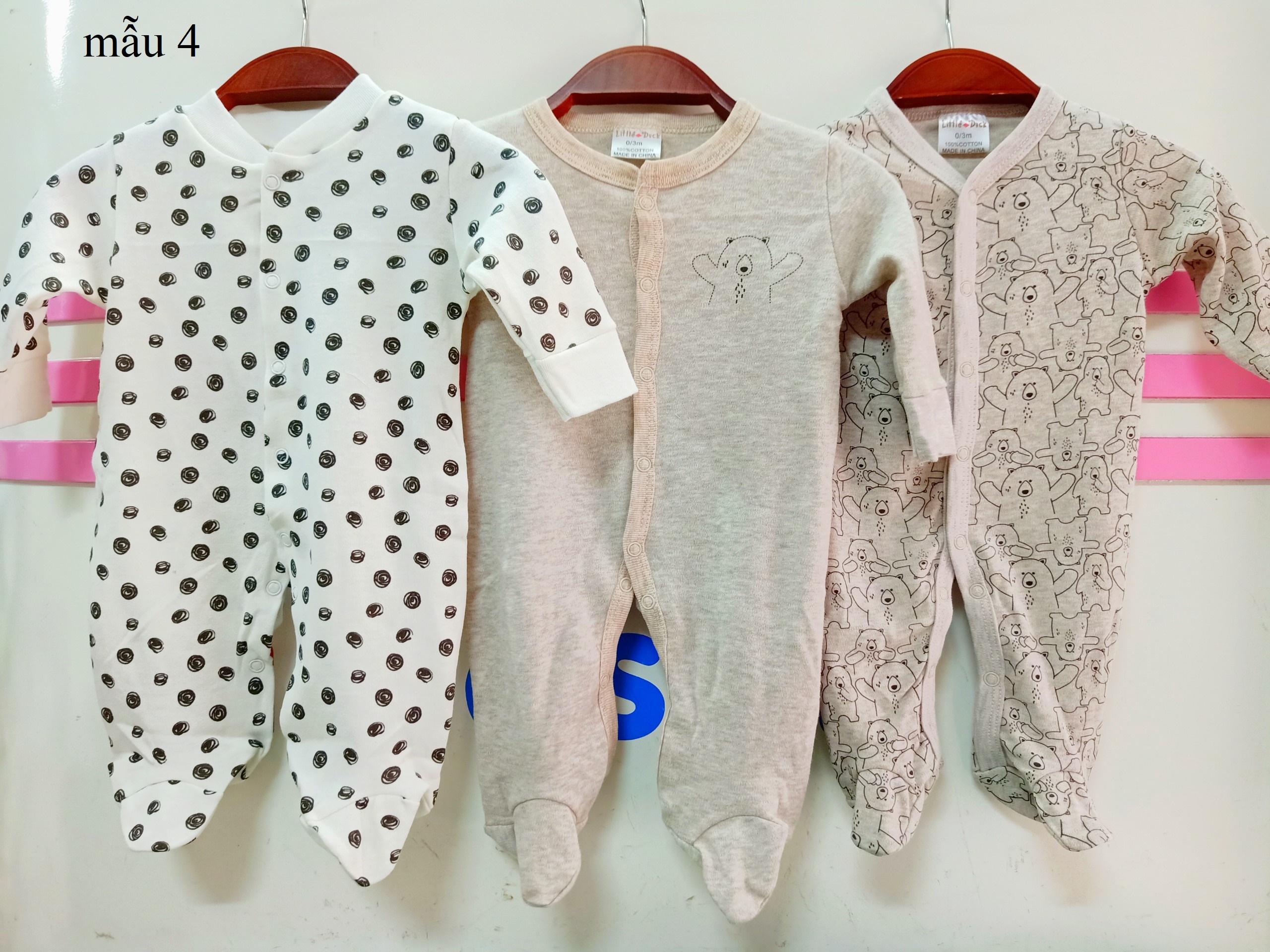 Set 3c body dài tay liền tất cho bé trai - mẫu ngẫu nhiên