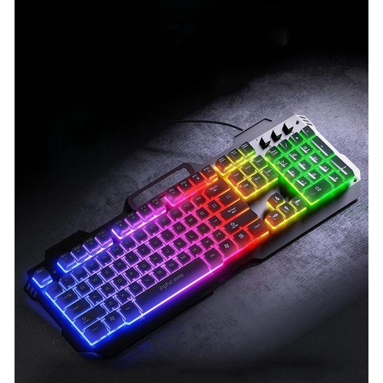 Bàn Phím Cơ Kim Loại V680 Có Dây Phím Có Đèn Nền Siêu Đẹp RGB Hỗ Trợ 4000DPI Chơi Game Chuyên Nghiệp - Hàng chính hãng