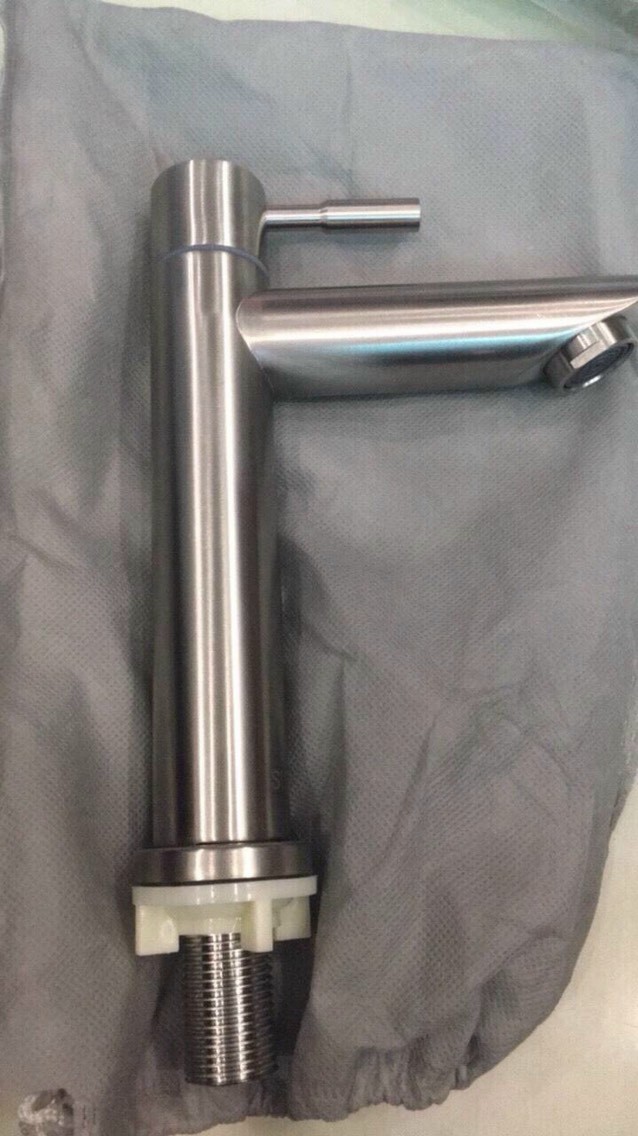 Vòi lavabo 1 đường nước lạnh dạng điếu inox 304