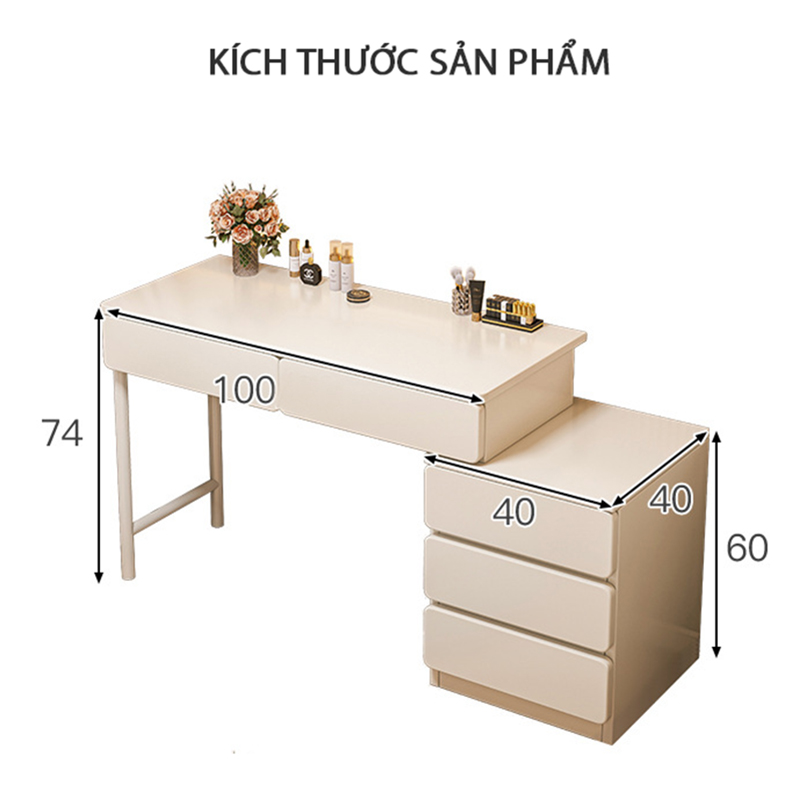 Bàn trang điểm thông minh kèm tủ nhiều ngăn kéo thương hiệu IGA - GM142