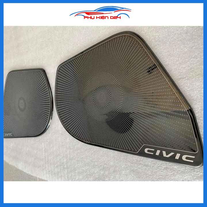 Bộ ốp màng loa vân Titan cho xe Civic 2016-2017-2018-2019-2020-2021 chống xước trang trí nội thất ô tô