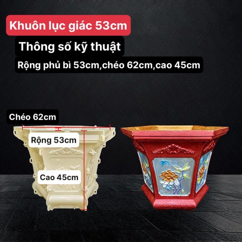 Khuôn chậu lục giác 53 ABS dáng đứng mẫu hoa LAN
