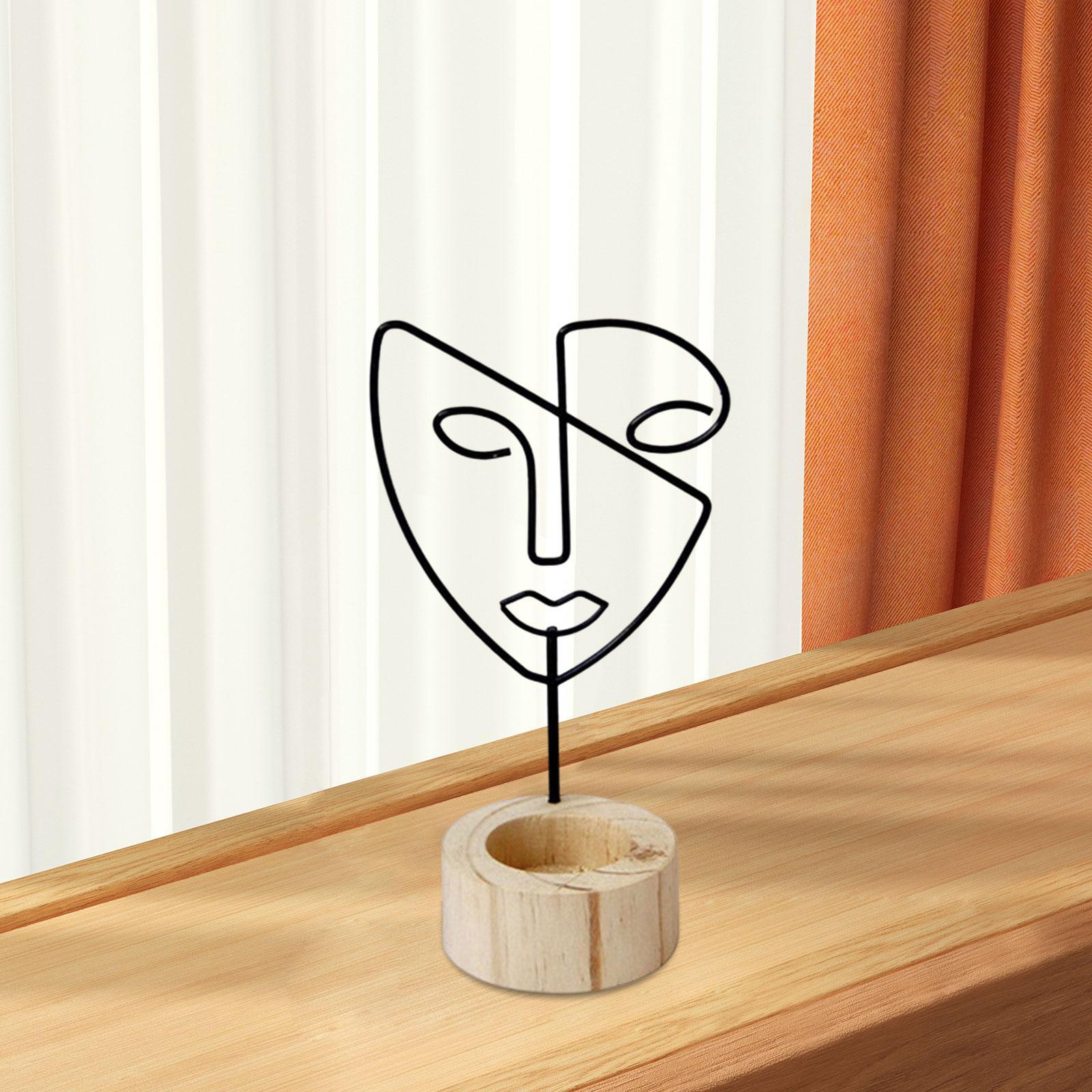 Candlestick Holders Abstract Face Statue Figurines Tealight Candleholder