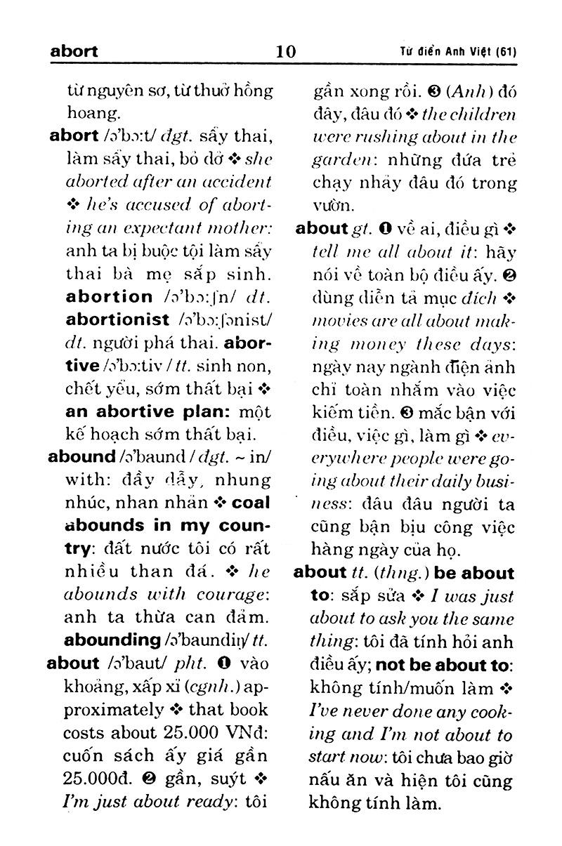 Sách - Từ Điển Anh - Việt (Khoảng 61.000 Từ)