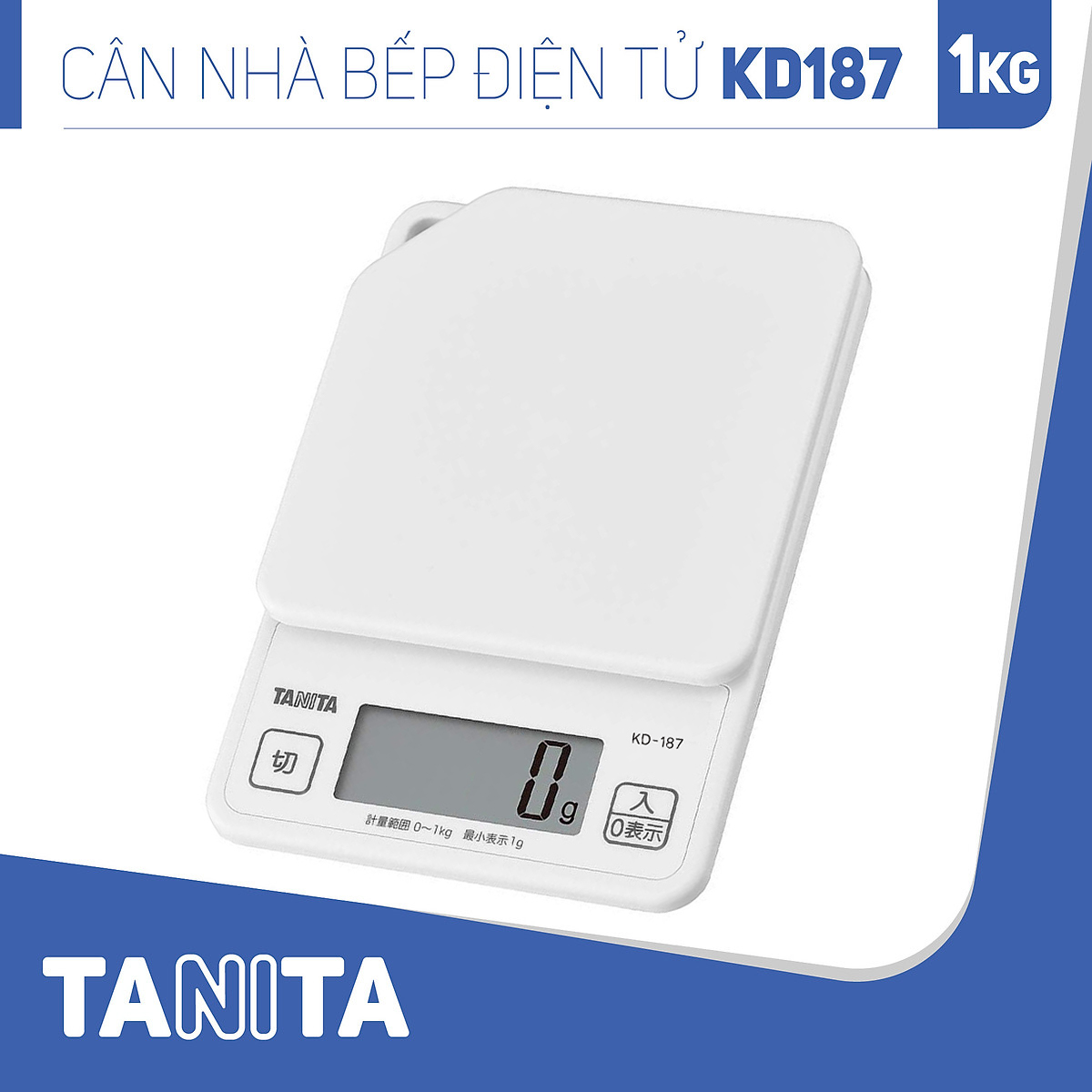 Cân điện tử nhà bếp TANITA KD187 (1kg) (Chính hãng Nhật Bản), Cân nhà bếp 1kg, Cân thức ăn 1kg, Cân thực phẩm 1kg, Cân Nhật, Cân trọng lượng, Cân chính hãng, Cân thực phẩm, Cân thức ăn, Cân tiểu ly điện tử, Cân chính xác, Cân làm bánh