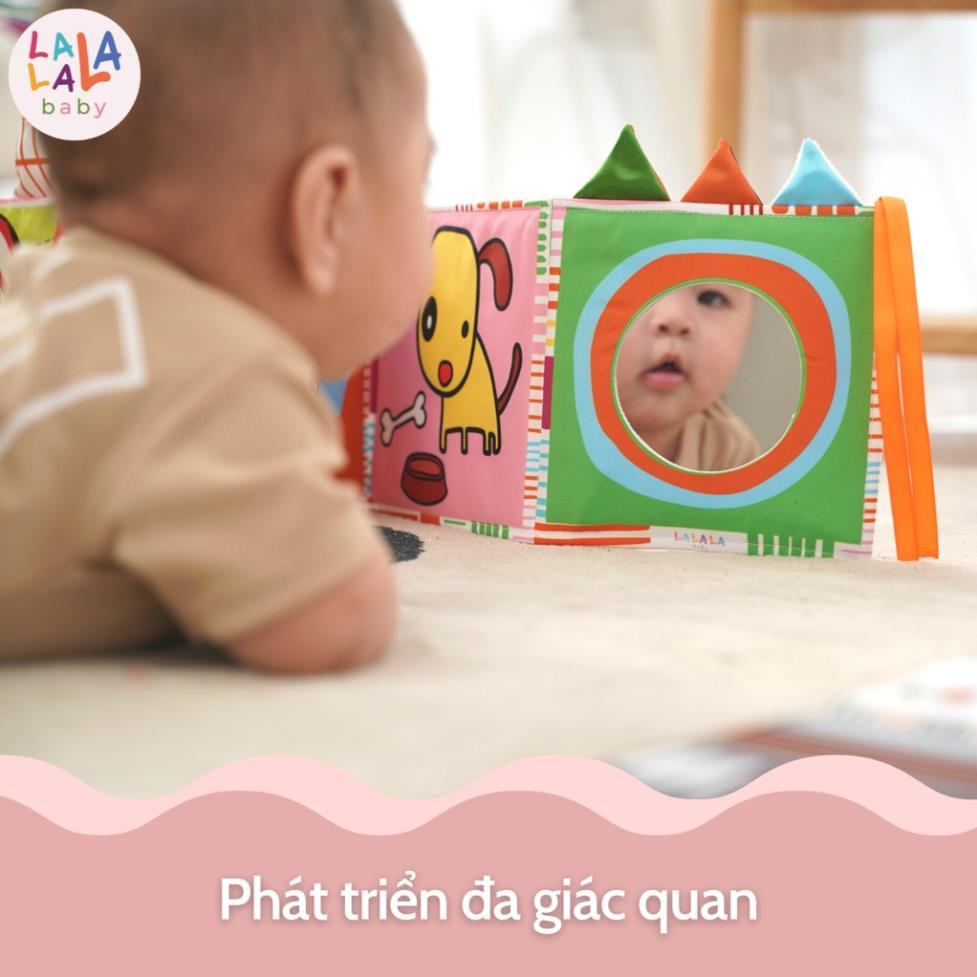 Sách Vải kiêm Quây cũi Kích thích thị giác cho bé Lalala Baby 3in1