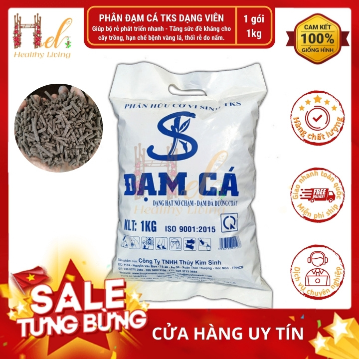 Phân Hữu Cơ Đạm Cá 1KG TKS Dạng Viên - Trồng Rau Sạch, Hoa Hồng, Cây Cảnh Bằng Đất Sạch, Xơ Dừa Mùn Dừa, Phân Bón Hữu Cơ