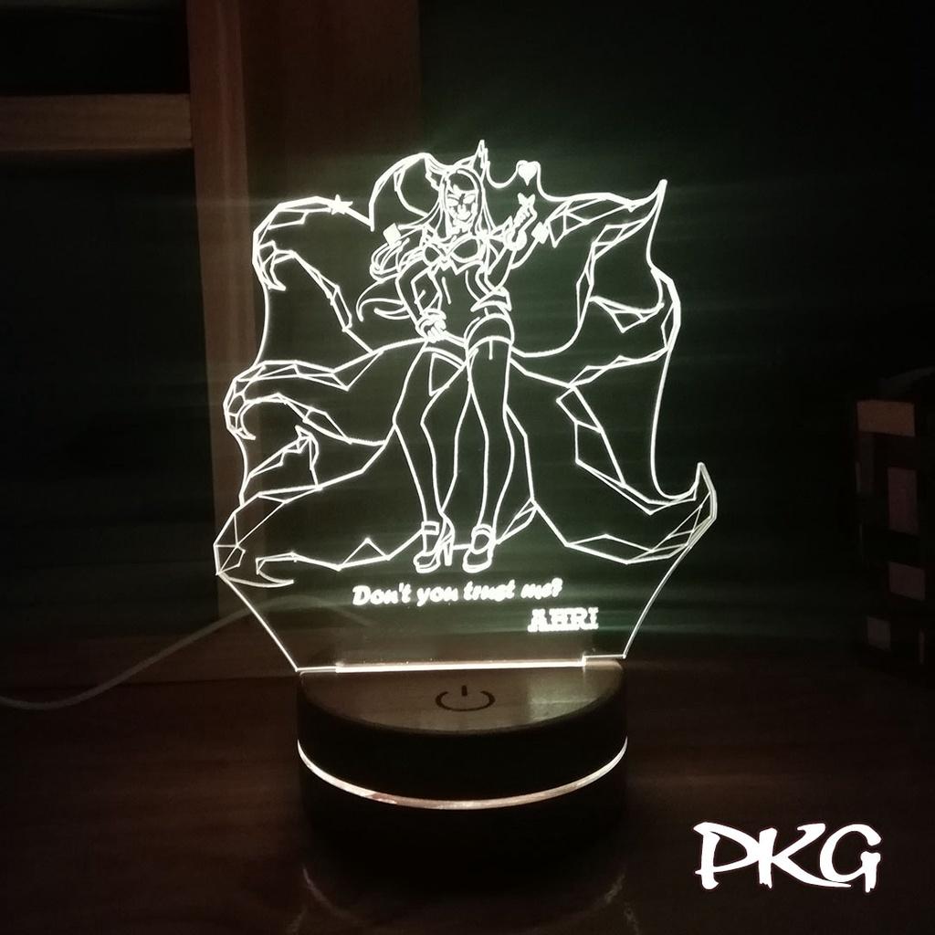 Đèn Led 3D LMHT Tướng KDA Ahri nháy sáng 16 màu