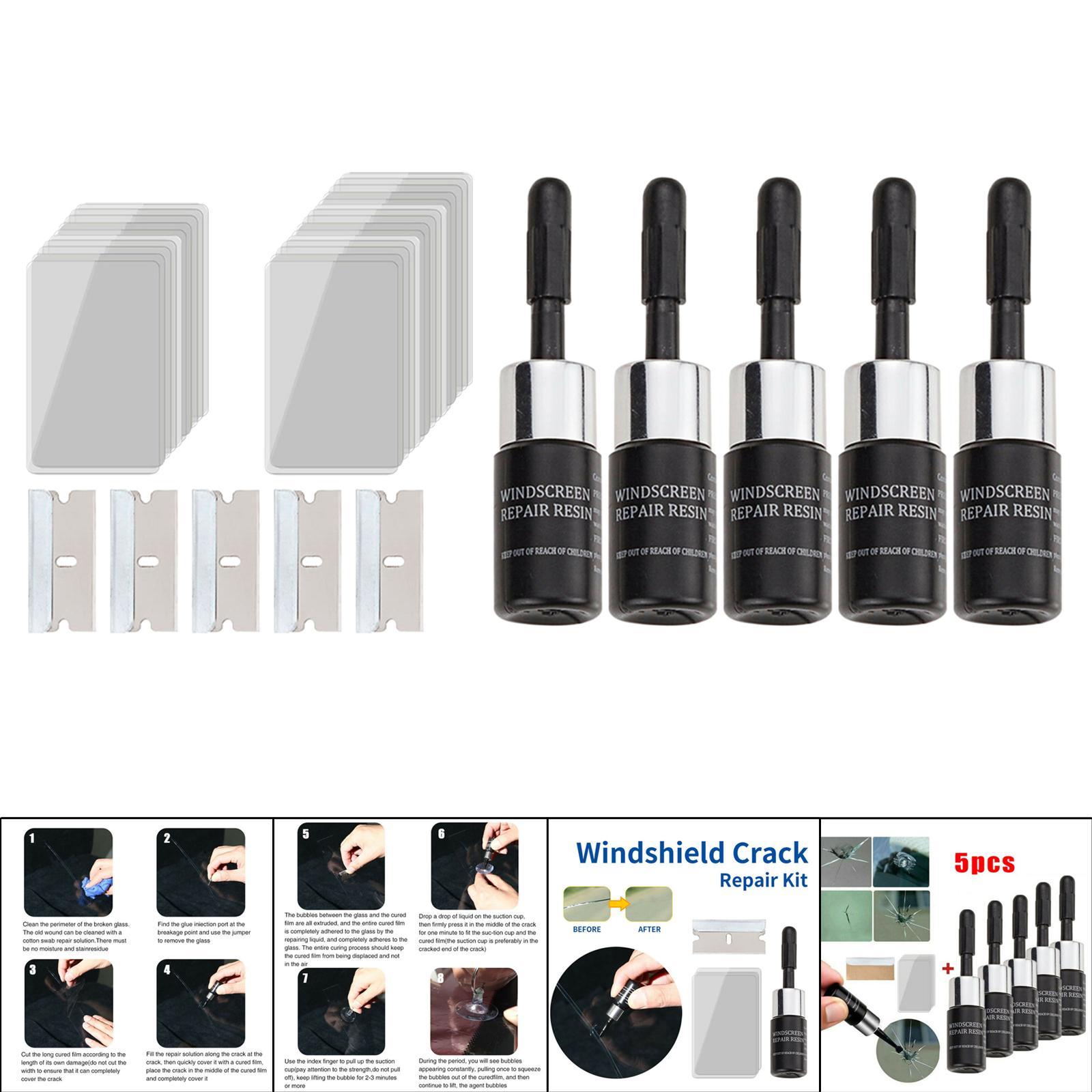 3x5 Pieces Glass repair Fluid Windshield Crack Repair Set Windscreen Tool