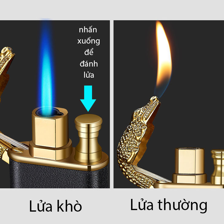 hột quẹt khò 2 chế độ lửa dạ quang phát sáng độc lạ