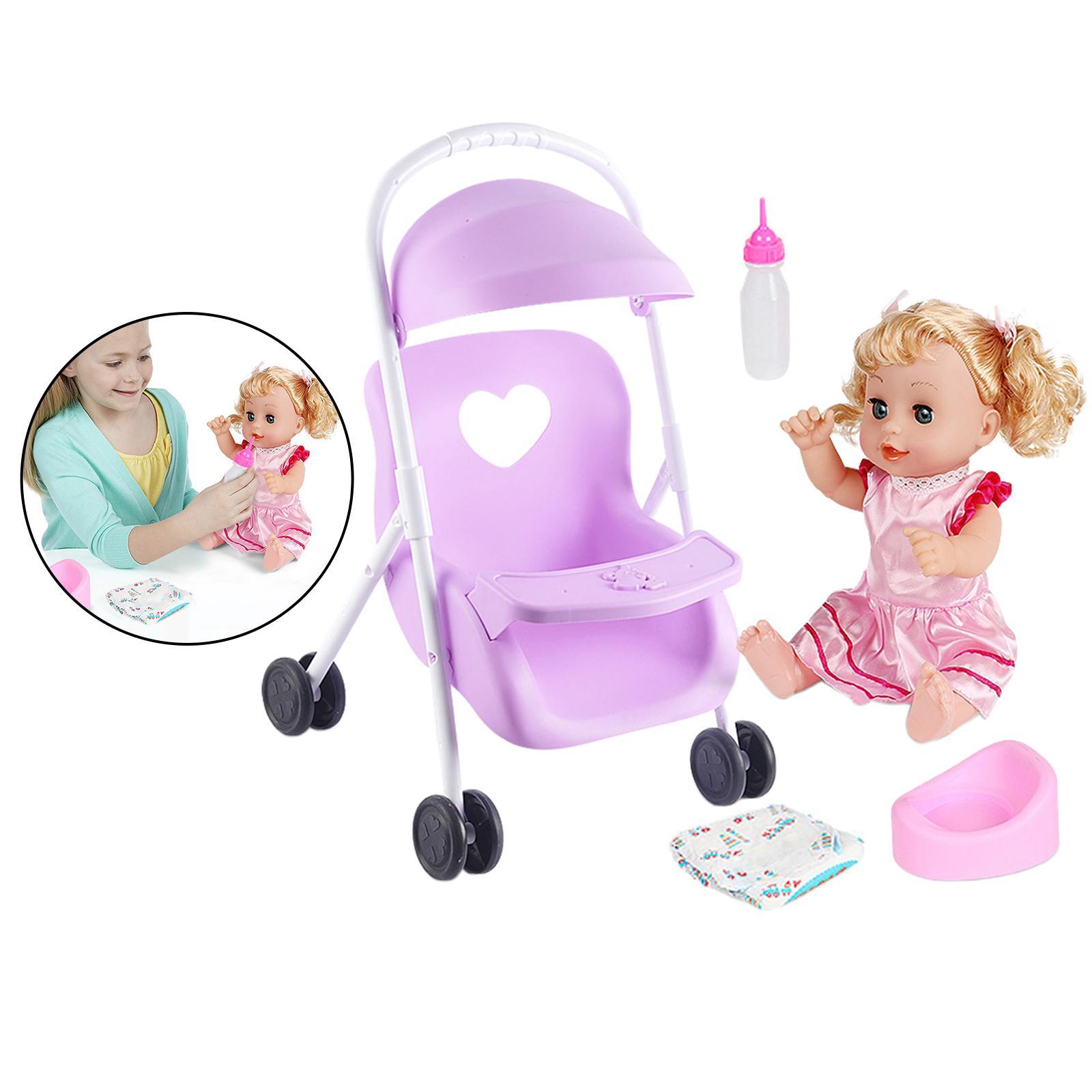 Dolls  Doll with Mini Stroller Carriages for Children