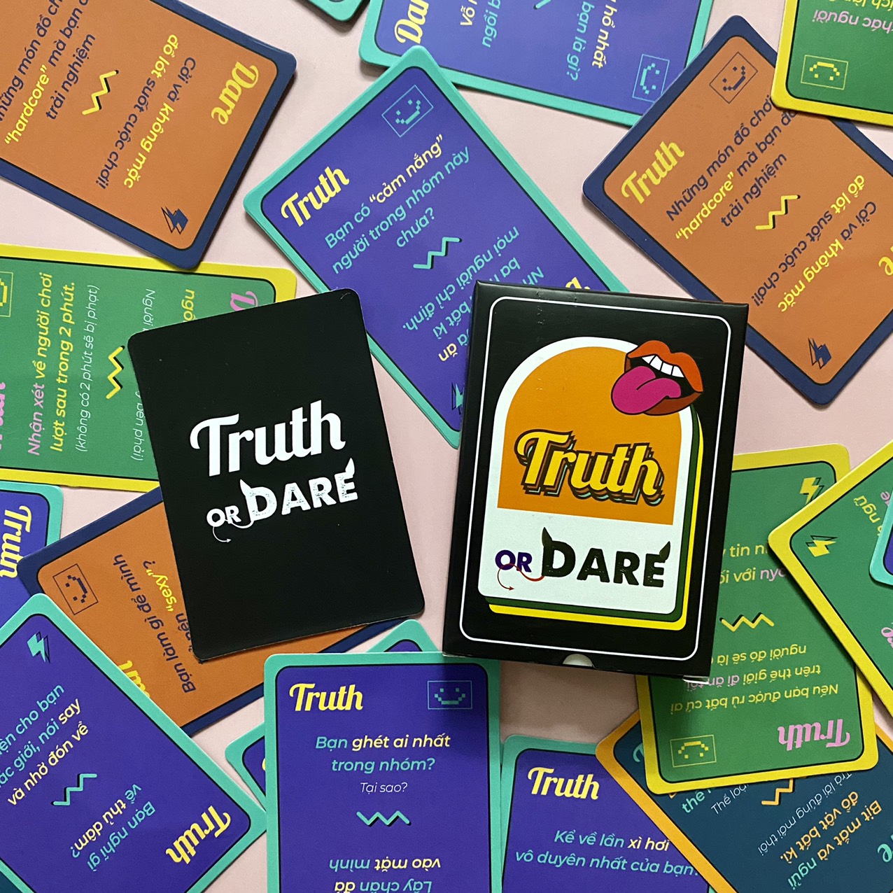 Bộ bài drinking game truth or dare thách hay thật huệ cho nhóm bạn vui nhộn 52 lá