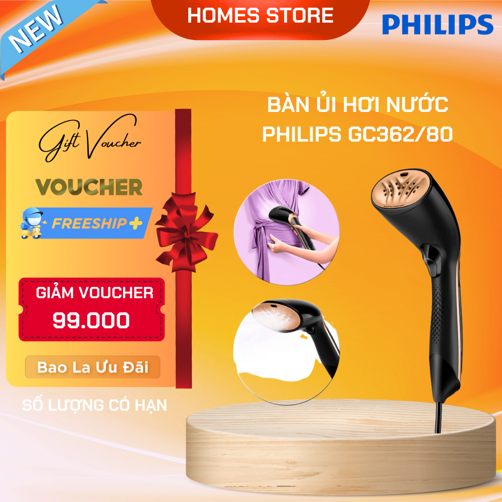 Bàn Ủi Hơi Nước Cầm Tay PHILIPS GC362/80 - Nhập Khẩu Đức Ủi Nhăn Nhanh Chóng Công Suất 1300W - Hàng Nhập Khẩu