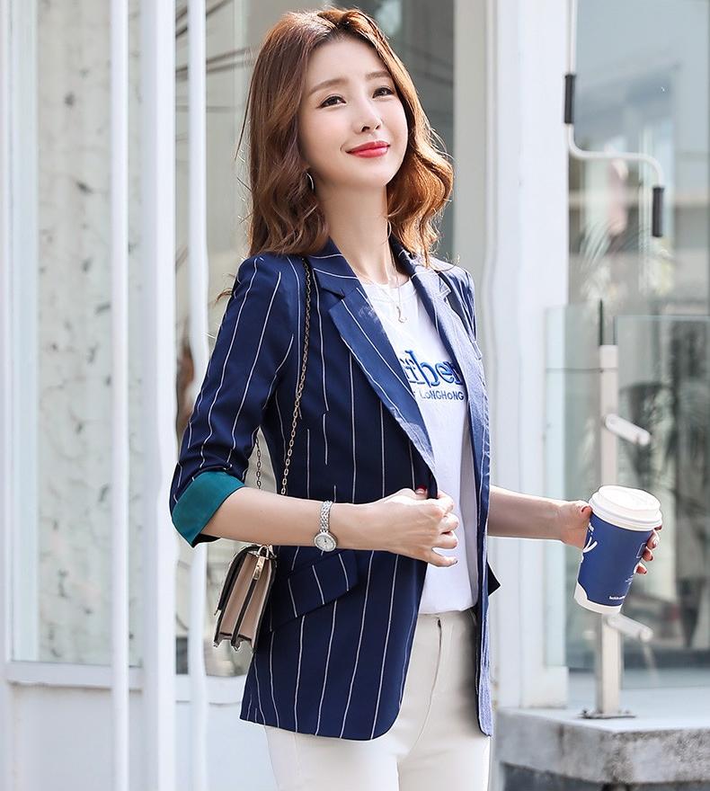 Aó vest blazer Titishop ANN223 Sọc xanh ( Luxury