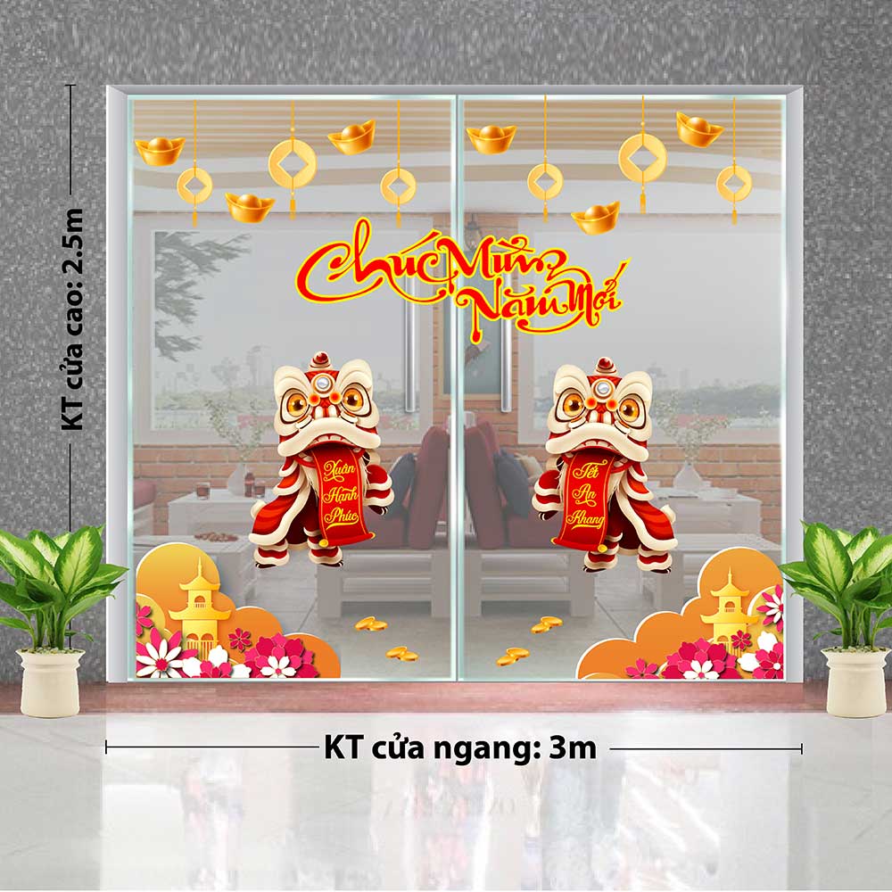 Decal trang trí tết combo số 18
