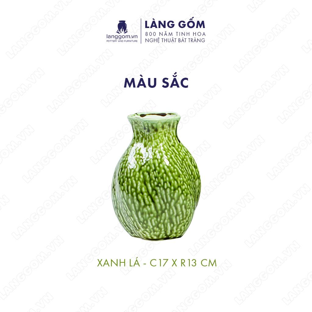 Bình hoa, lọ hoa Gốm sứ Bát Tràng cao cấp Men chảy dáng xoắn lượn to dùng làm quà tặng, trang trí - Làng Gốm Bát Tràng